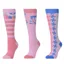 Dublin 3 Pack Junior Riding Socks - Pastel Pink Carnival