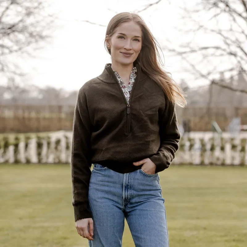 Ariat Foxleigh Womens 1/2 Zip Sweatshirt - Earth-1