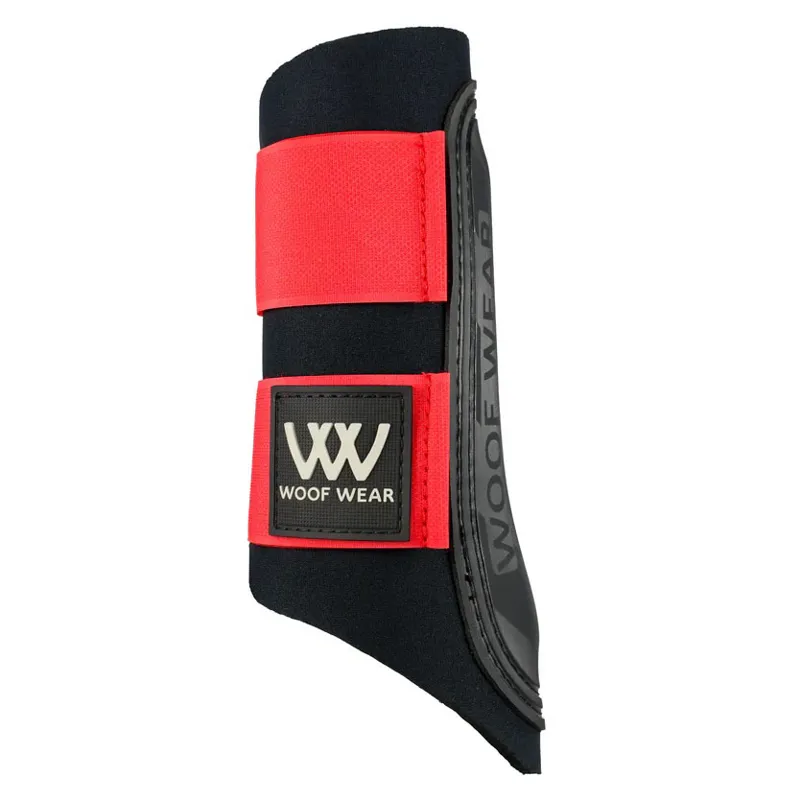 Woof Wear Club Brushing Boots - Black/Royal Red