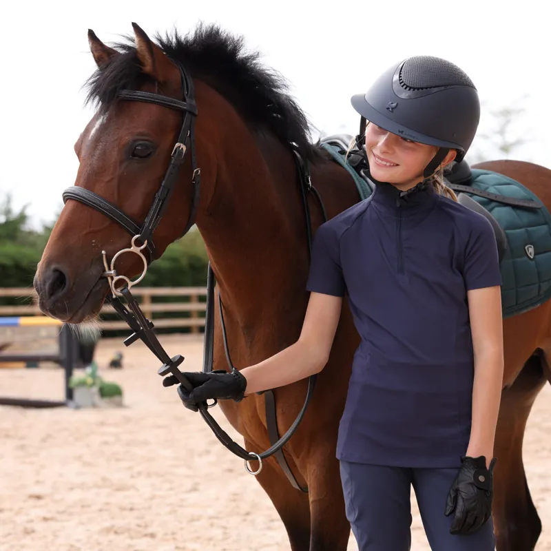 Aubrion React Young Rider Short Sleeve Base Layer - Midnight-1