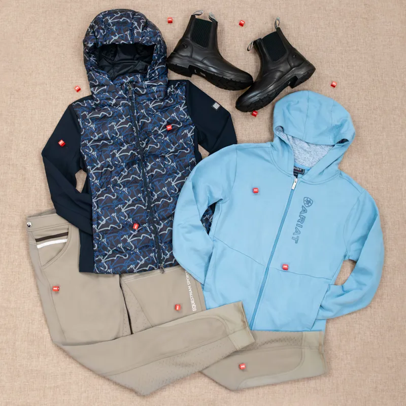 Ariat Team Logo Full Zip Ladies Hoodie - North Atlantic-4