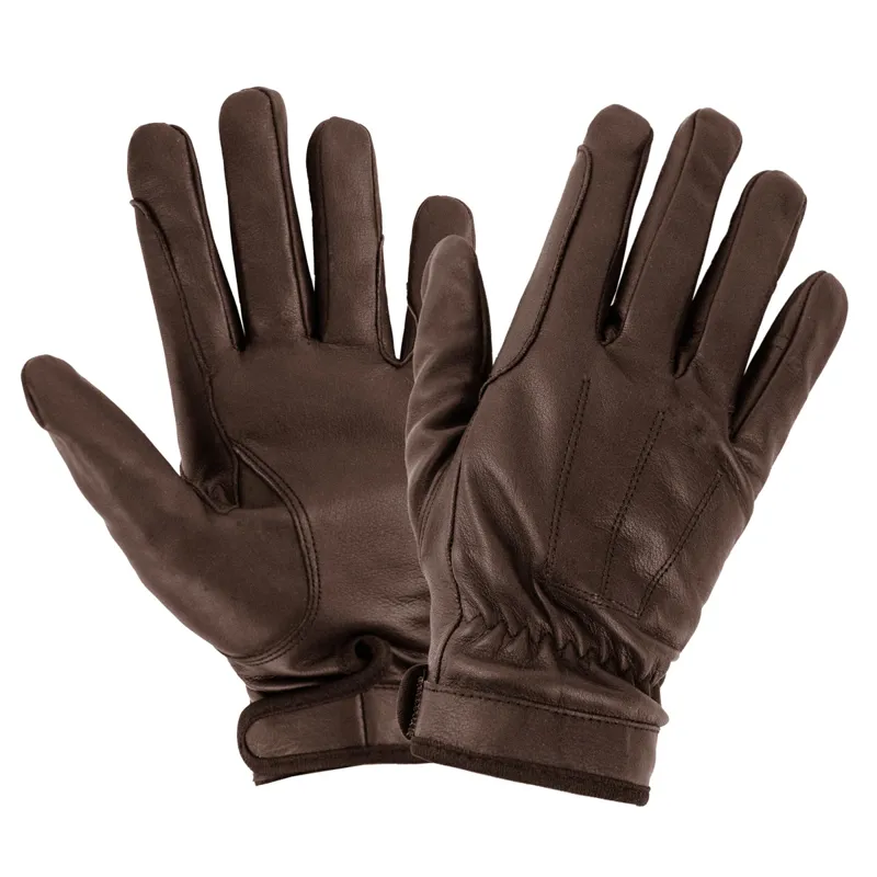 Equetech Junior Leather Show Gloves - Brown