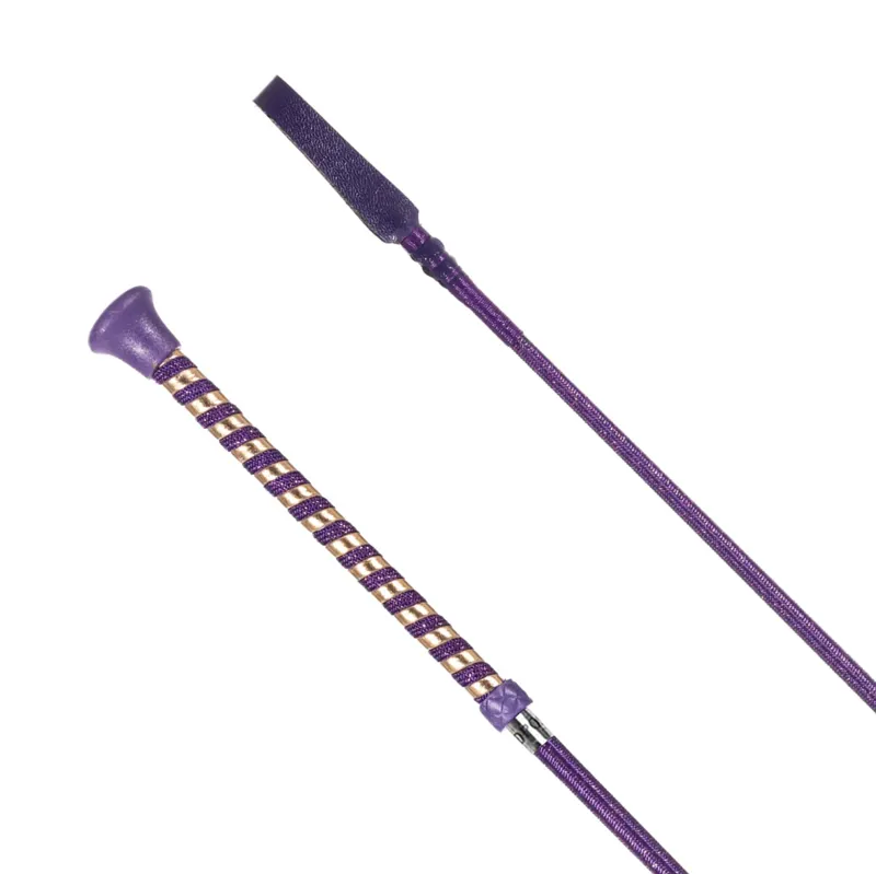 Redpost Lurex Braided Riding Whip - Purple