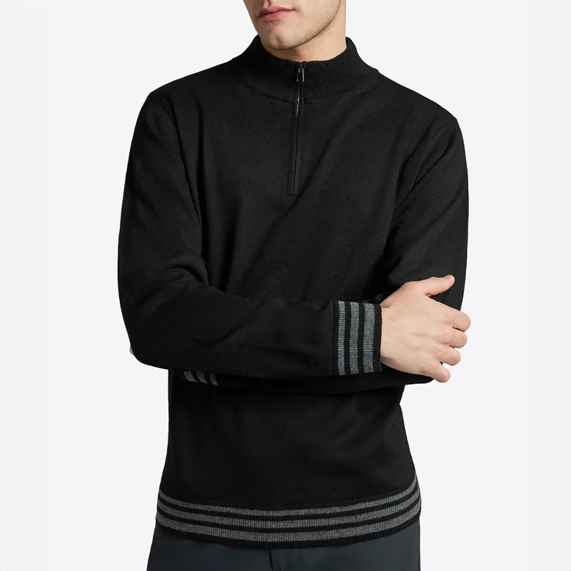 Riders Gene Wool Blend Half Zip Mens Sweater - Black-3