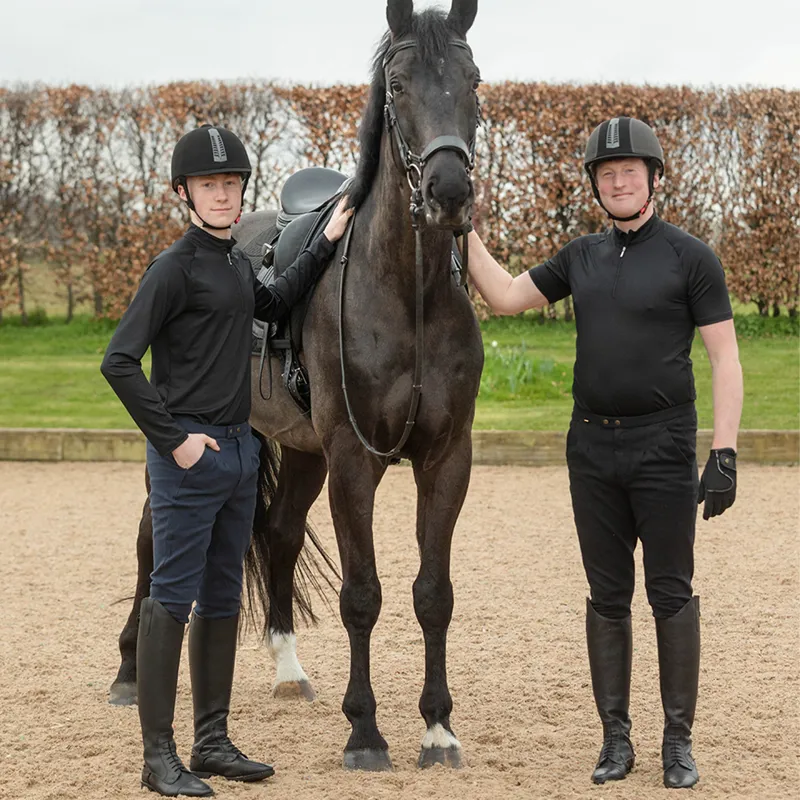Rhinegold Essential Mens Knee Grip Breeches - Navy-1