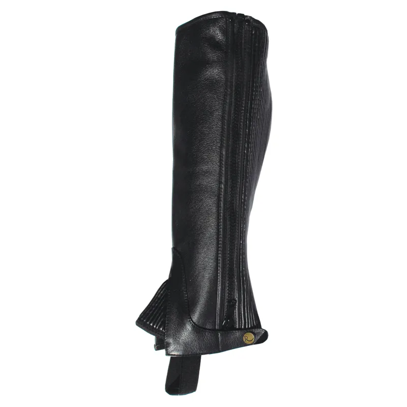 Rhinegold Leather Adults Half Chaps - Black
