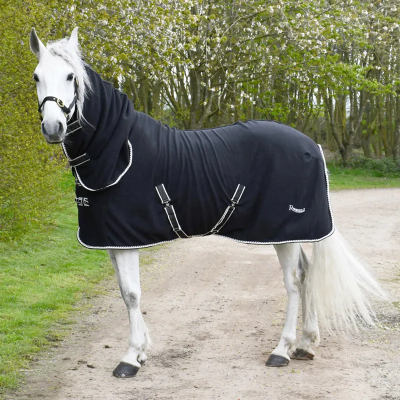 Rhinegold Fixed Neck Fleece Rug - Black