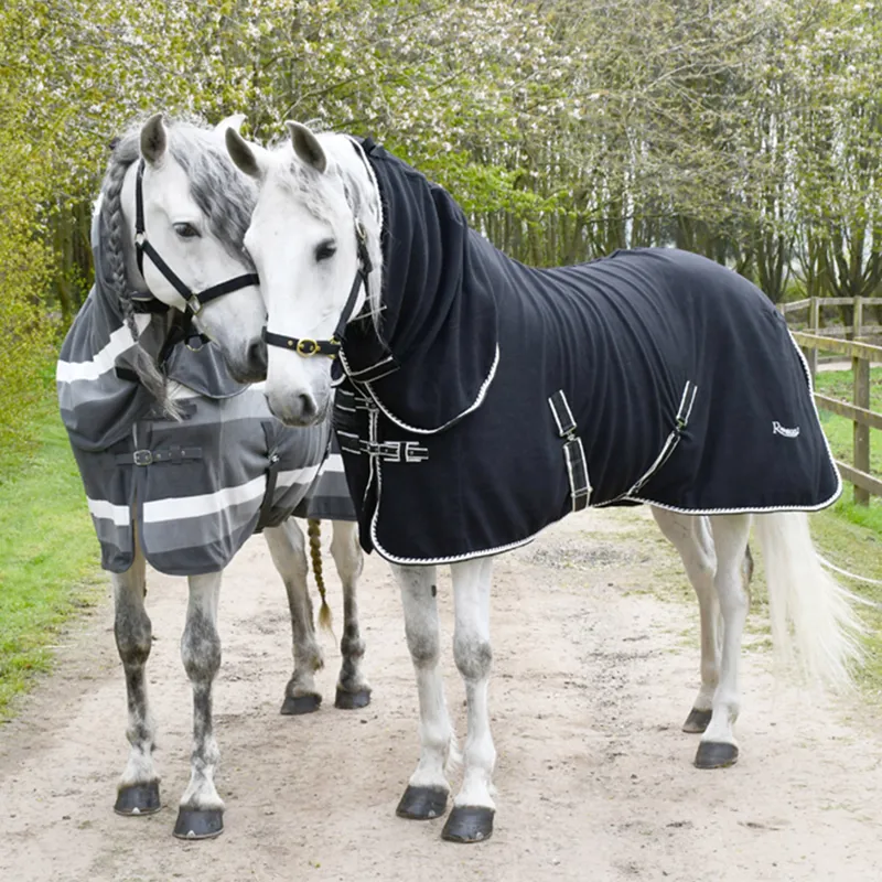 Rhinegold Fixed Neck Fleece Rug - Black-1