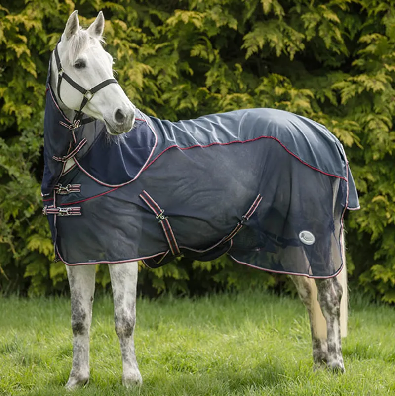 Rhinegold Mombasa Waterproof Detachable Neck Fly Rug - Navy