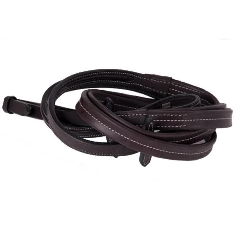 Rhinegold Elegance Range Smooth Finish Rubber Reins - Brown - Full