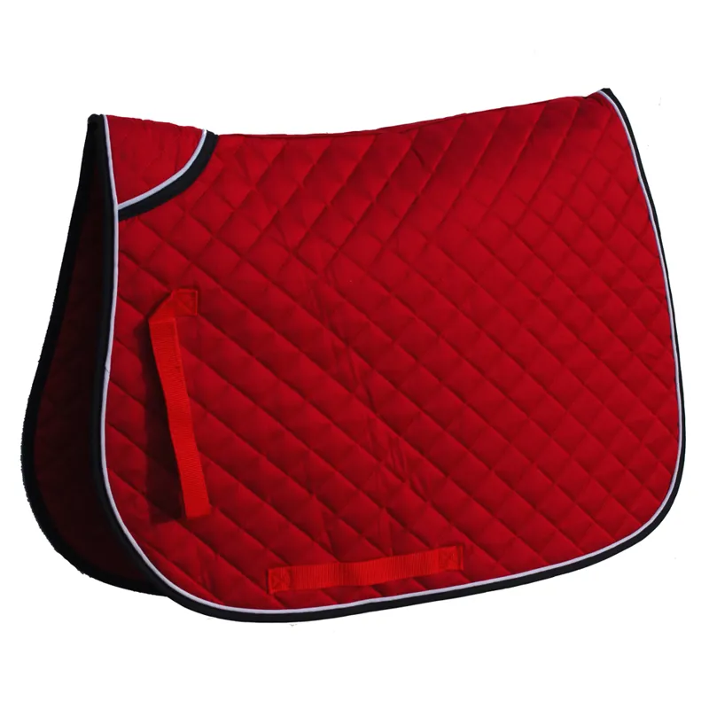 Rhinegold Twin Binding Quilted Saddlecloth - Red