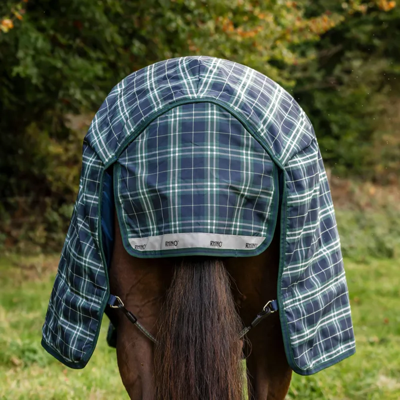 Rhino Plus Vari-Layer 250g Turnout Rug - Hunter Check/Green/Navy-3
