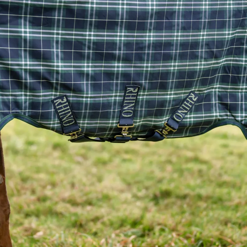 Rhino Plus Vari-Layer 450g Turnout Rug - Hunter Check/Green/Navy-5