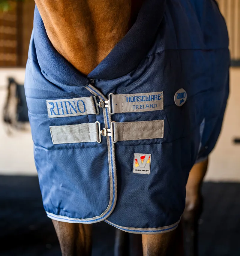 Rhino Vari-Layer 350g Stable Rug - Navy/Teal/Grey/Classic Blue-1