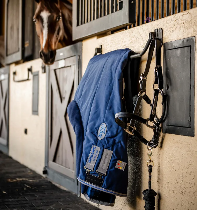 Rhino Vari-Layer 350g Stable Rug - Navy/Teal/Grey/Classic Blue-3
