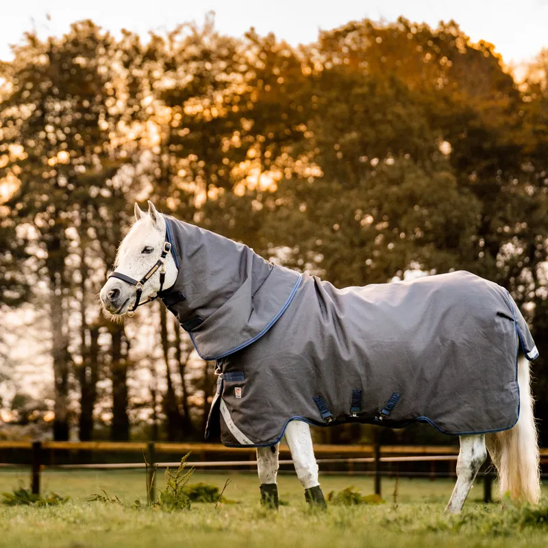 Rhino HexStop Plus 250g Vari-Layer Turnout Rug - Grey/Indigo/Navy-2