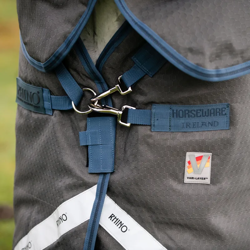 Rhino HexStop Plus 250g Vari-Layer Turnout Rug - Grey/Indigo/Navy-3
