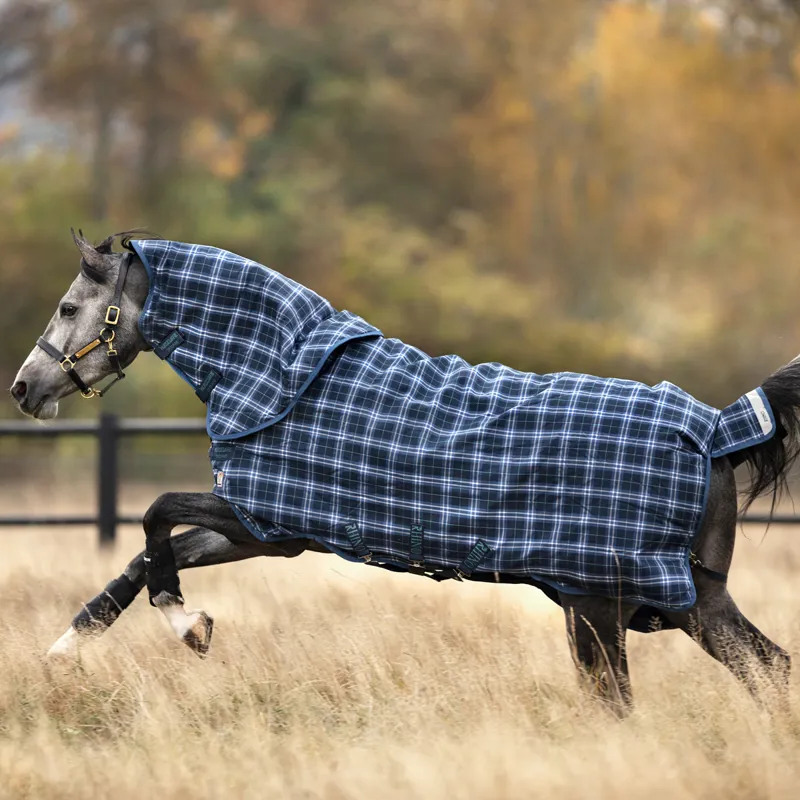 Rhino Plus Vari-Layer 450g Turnout Rug - Navy Check/Indigo-1