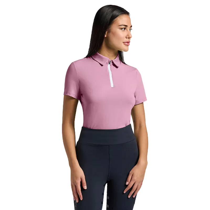 Riders Gene Jersey Ladies Zip Training Polo Shirt - Mauve Orchid