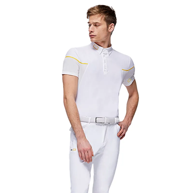 Riders Gene Jersey Mens Short Sleeve Competition Polo - White-1