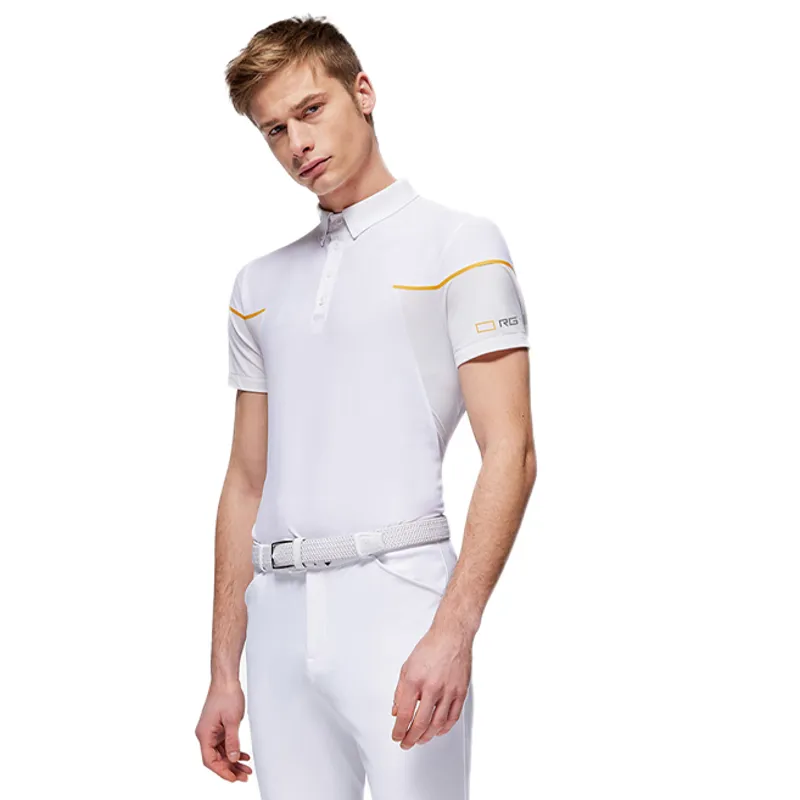 Riders Gene Jersey Mens Short Sleeve Competition Polo - White