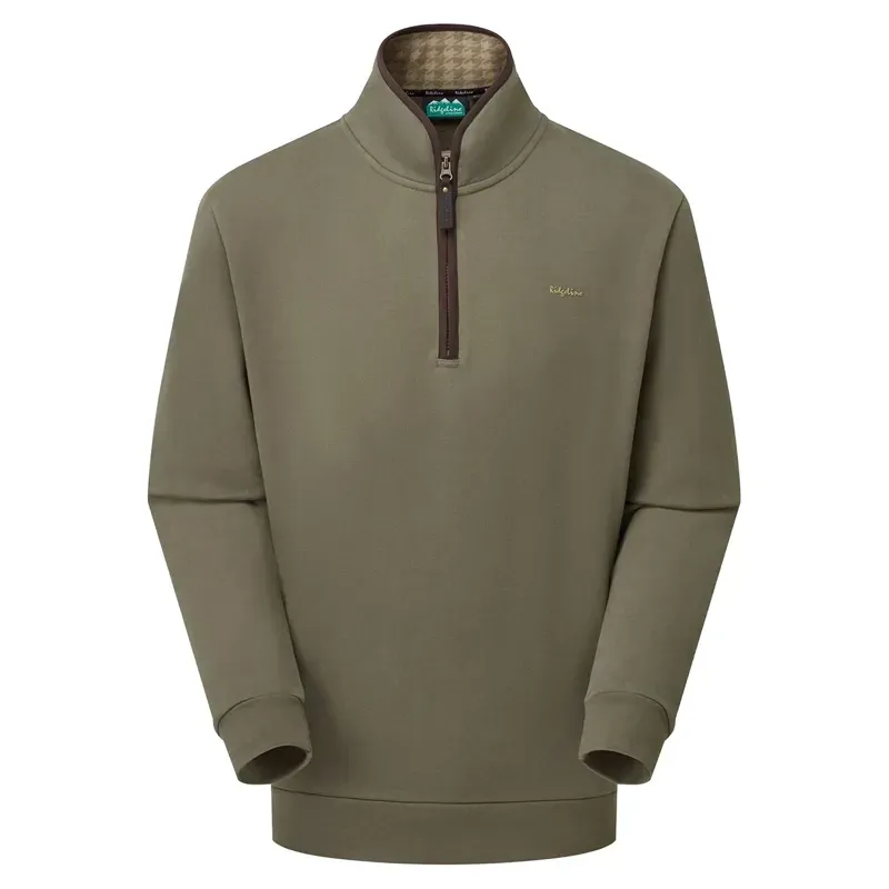 Ridgeline Brancaster 1/4 Zip Mens Smock - Olive-1