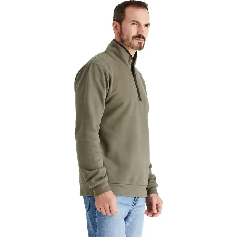 Ridgeline Brancaster 1/4 Zip Mens Smock - Olive-3