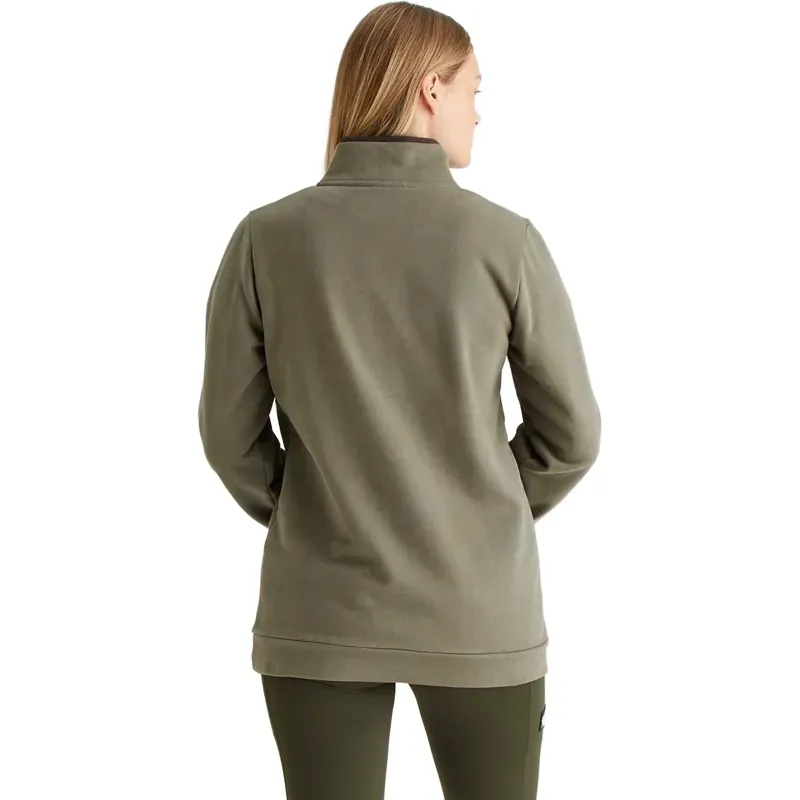 Ridgeline Brancaster Womens 1/4 Zip Top - Smokey Olive-2
