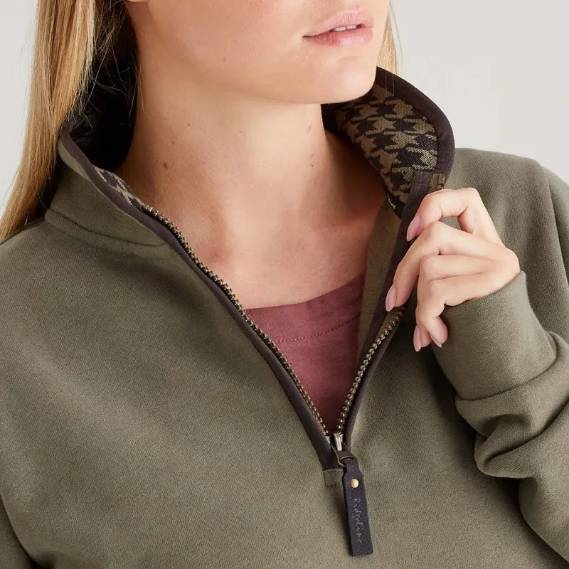 Ridgeline Brancaster Womens 1/4 Zip Top - Smokey Olive-3