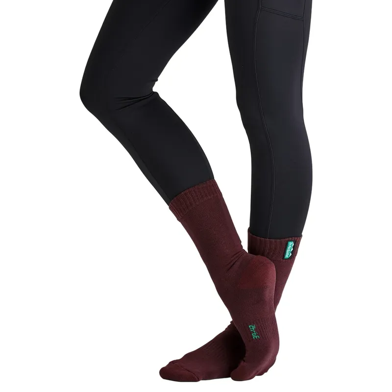 Ridgeline Cotton Work Mid Length Socks 3 Pack - Oxblood Multi-7