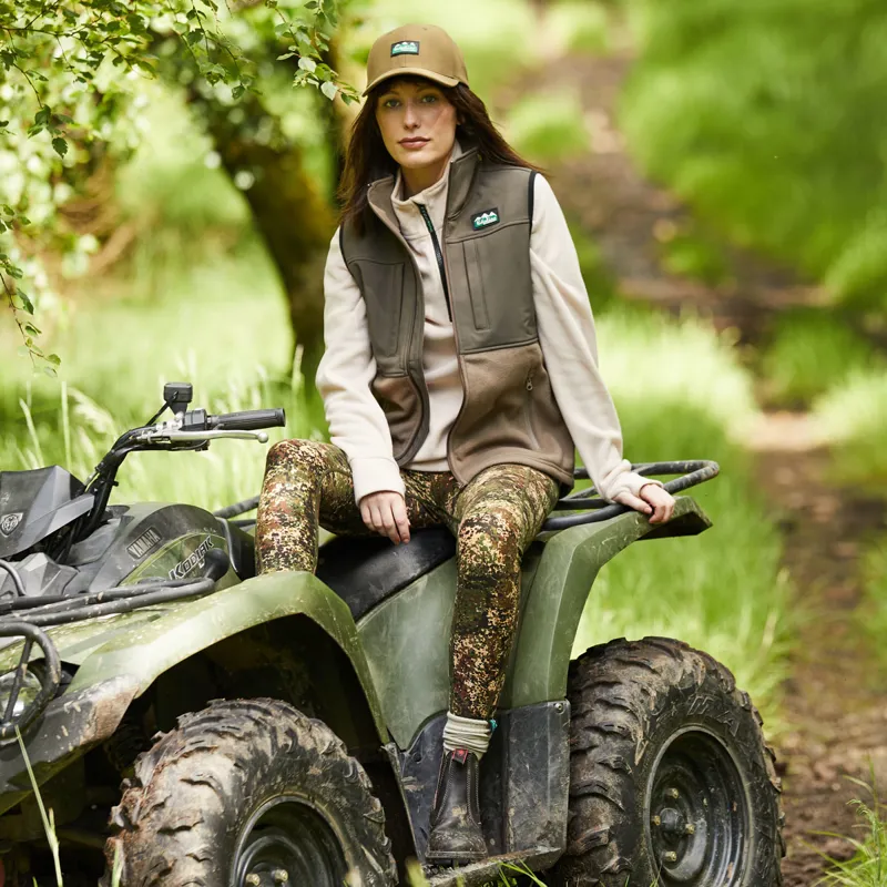 Ridgeline Hybrid Fleece Ladies Vest - Bark/Light Bark-2