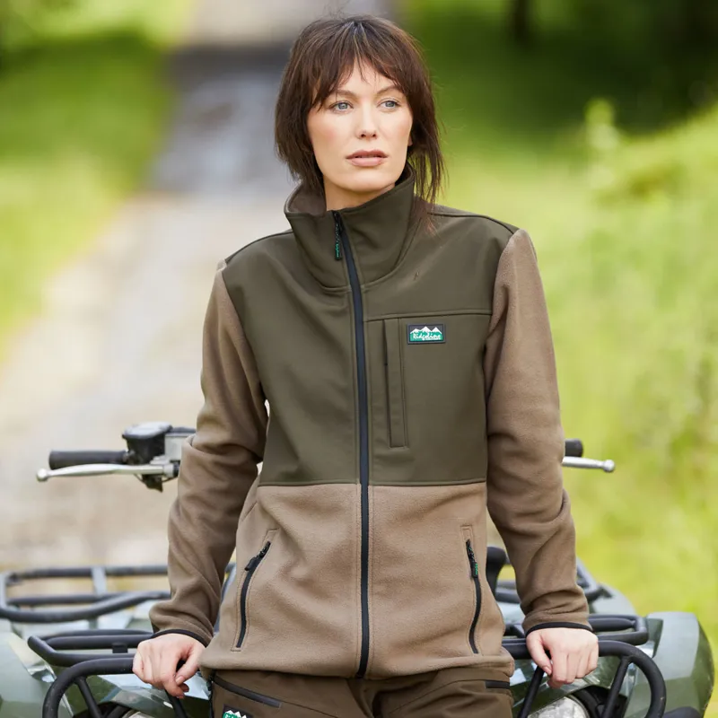 Ridgeline Hybrid Fleece Ladies Jacket - Bark/Light Bark