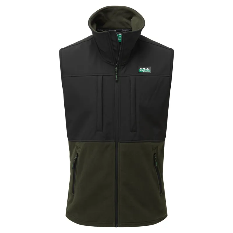 Ridgeline Hybrid Fleece Mens Gilet - Olive