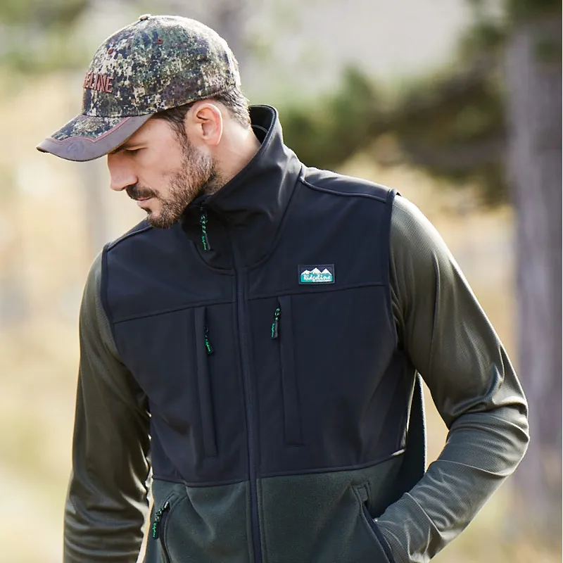 Ridgeline Hybrid Fleece Mens Gilet - Olive-4
