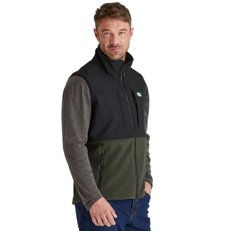 Ridgeline Hybrid Fleece Mens Gilet - Deep Forest-5