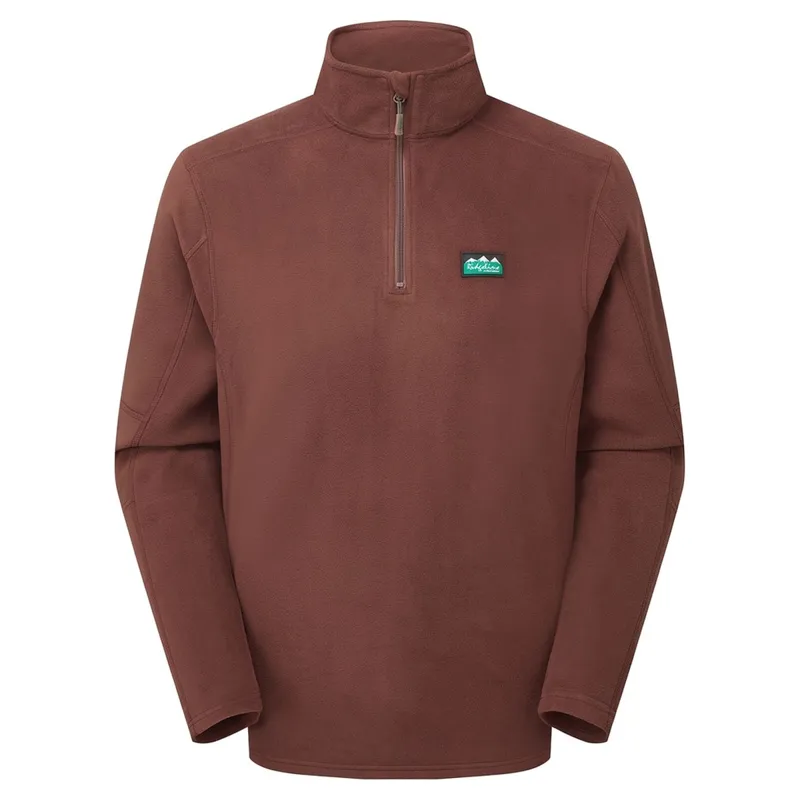 Ridgeline Narvik Mens Half Zip Fleece - Oxblood-3