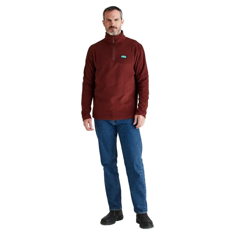 Ridgeline Narvik Mens Half Zip Fleece - Oxblood-5