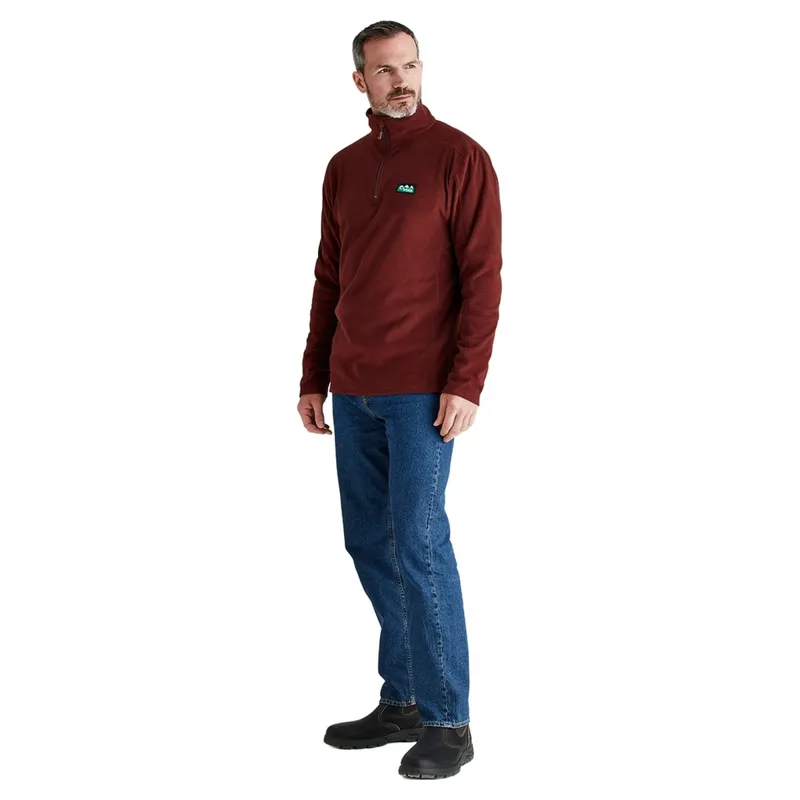 Ridgeline Narvik Mens Half Zip Fleece - Oxblood-6