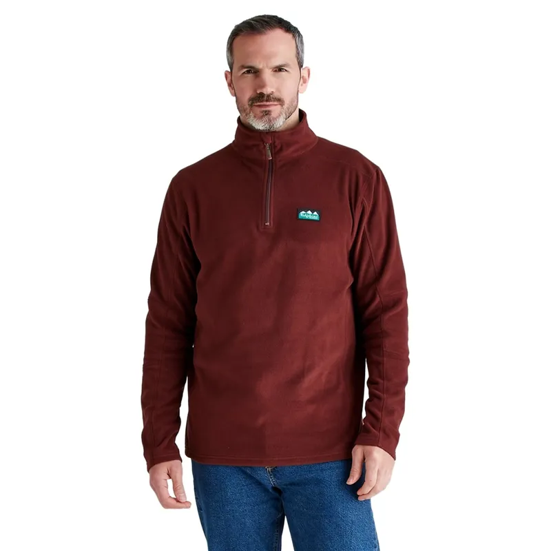 Ridgeline Narvik Mens Half Zip Fleece - Oxblood