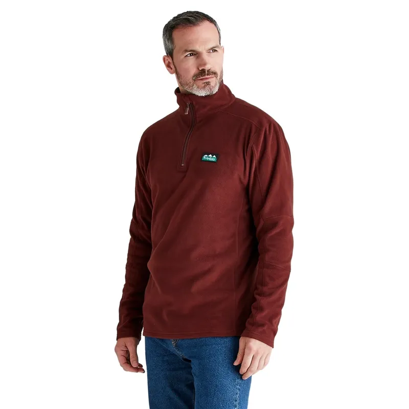 Ridgeline Narvik Mens Half Zip Fleece - Oxblood-2