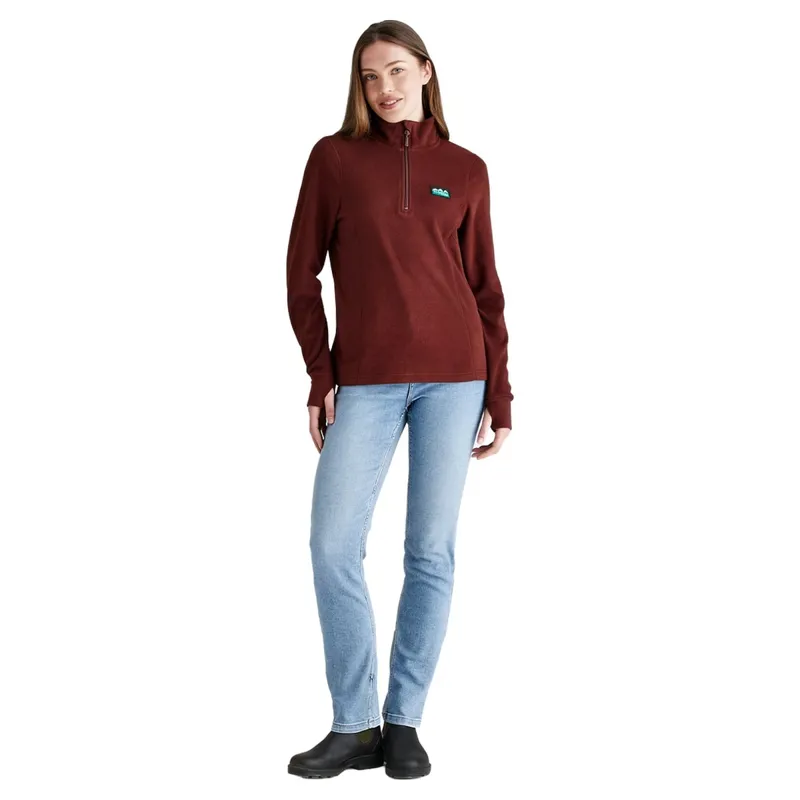 Ridgeline Narvik Womens Half Zip Fleece - Oxblood-7
