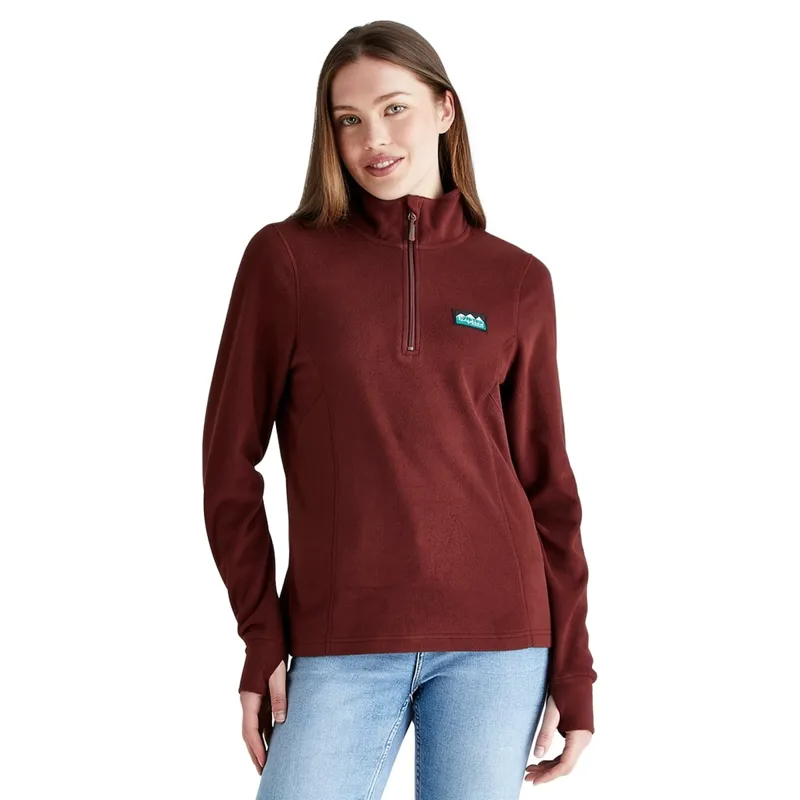 Ridgeline Narvik Womens Half Zip Fleece - Oxblood-1