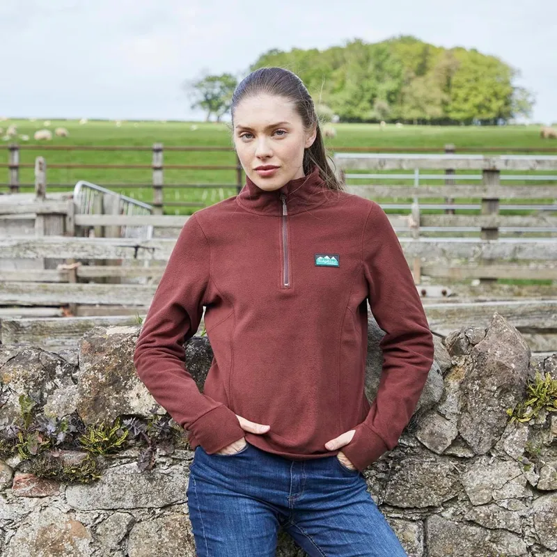 Ridgeline Narvik Womens Half Zip Fleece - Oxblood