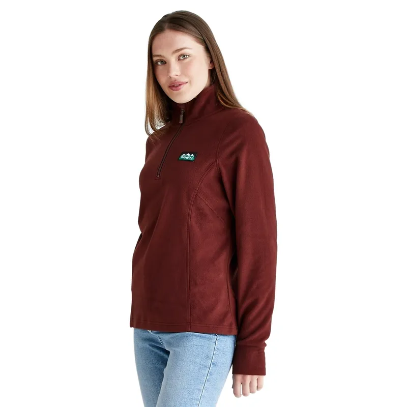 Ridgeline Narvik Womens Half Zip Fleece - Oxblood-2