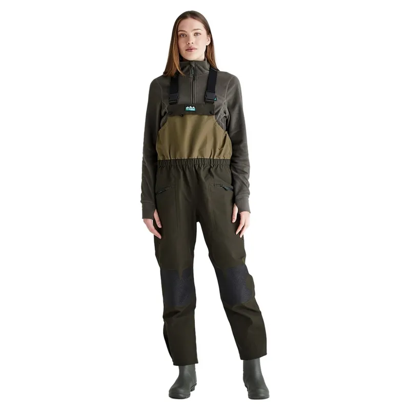 Ridgeline Agri Pro Womens Work Bib and Braces - Deep Forest-1