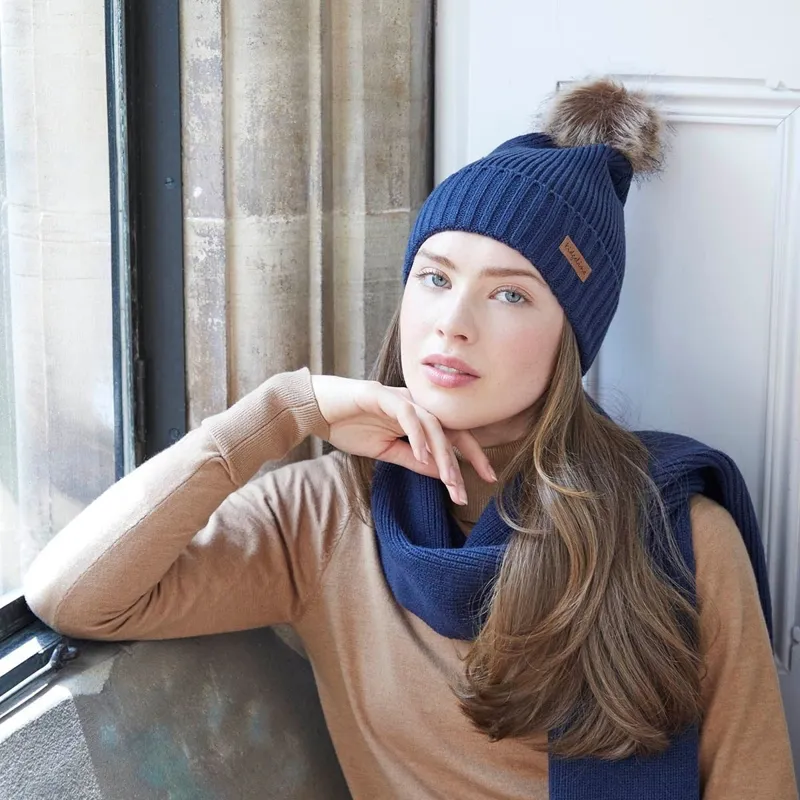 Ridgeline Baltic Womens Bobble Hat and Scarf - Tarn-4