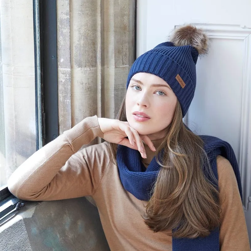 Ridgeline Baltic Womens Bobble and Scarf - Tarn-5