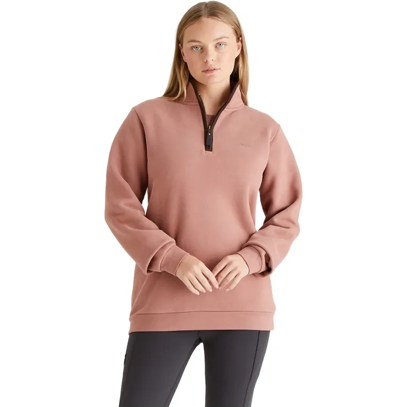 Ridgeline Brancaster Womens 1/4 Zip Top - Dusky Pink