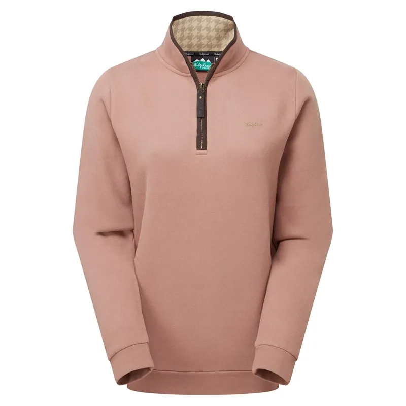 Ridgeline Brancaster Womens 1/4 Zip Top - Dusky Pink-1