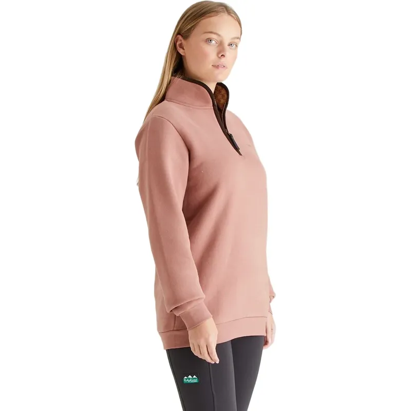 Ridgeline Brancaster Womens 1/4 Zip Top - Dusky Pink-3